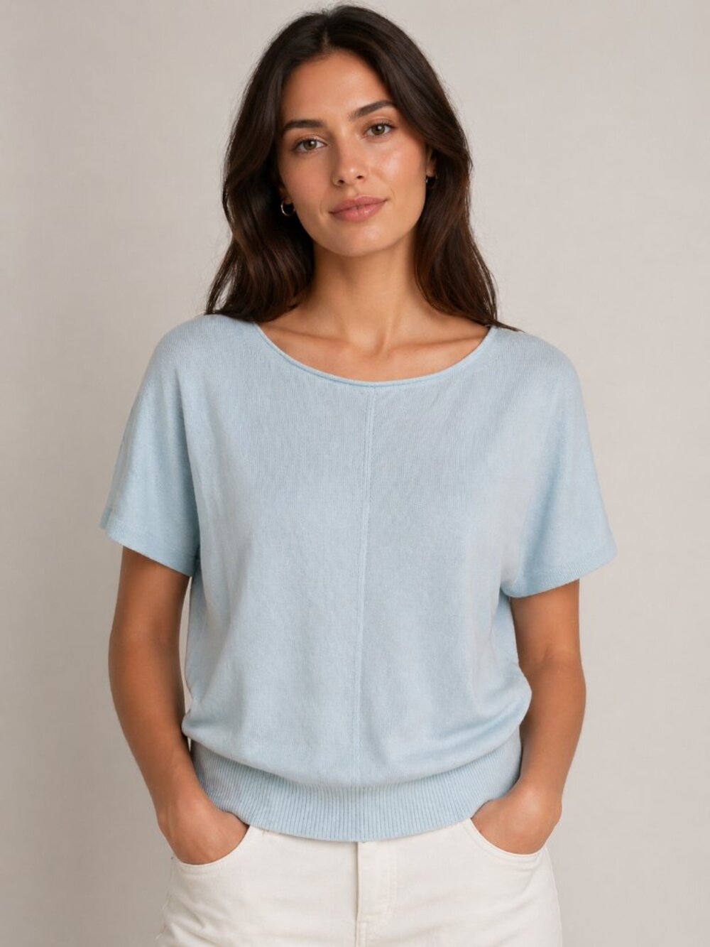 Moth Anthropologie Light Blue Dolman Sleeve Knit Top Small